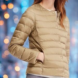 Uniqlo Women's Beige Puffer Jacket